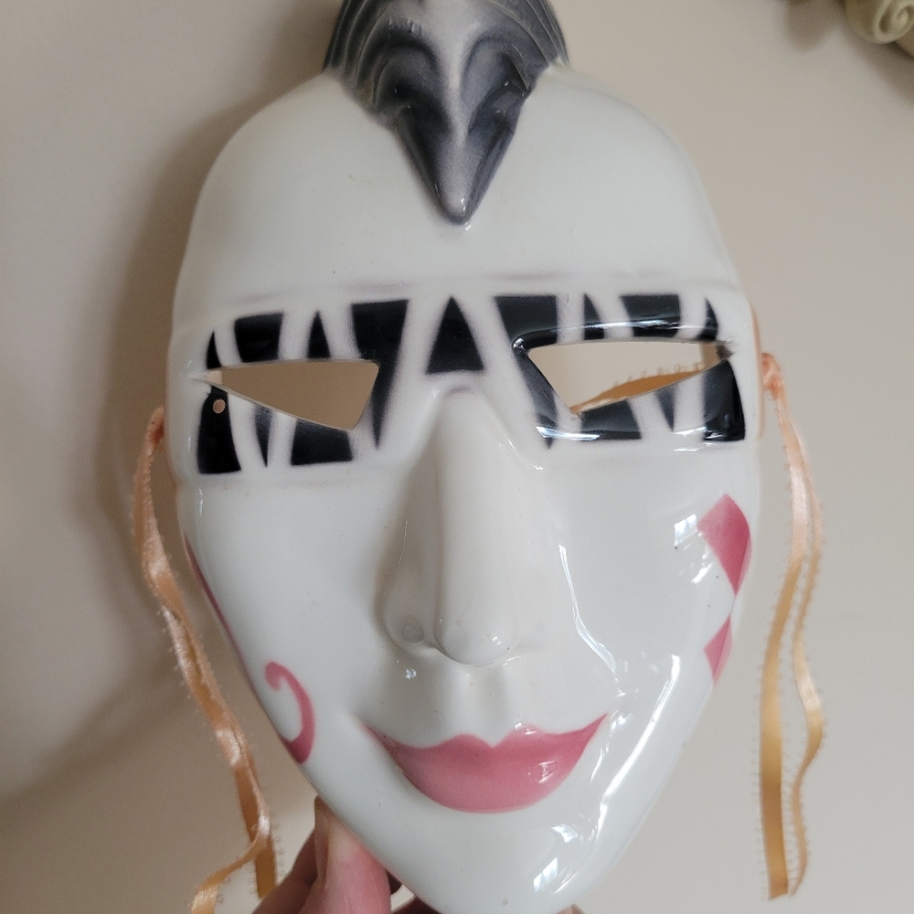 Ceramic Mask ~ Punk Rock ~ Mardi Gras ~ 1980s? ~ Studio 54 Glam! Fun! - Picture 6 of 16